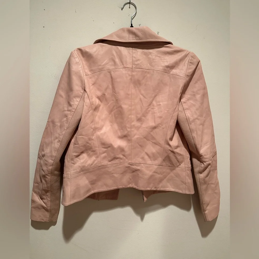 Chelsea28 Pink Leather Bomber Jacket - Picture 6 of 9